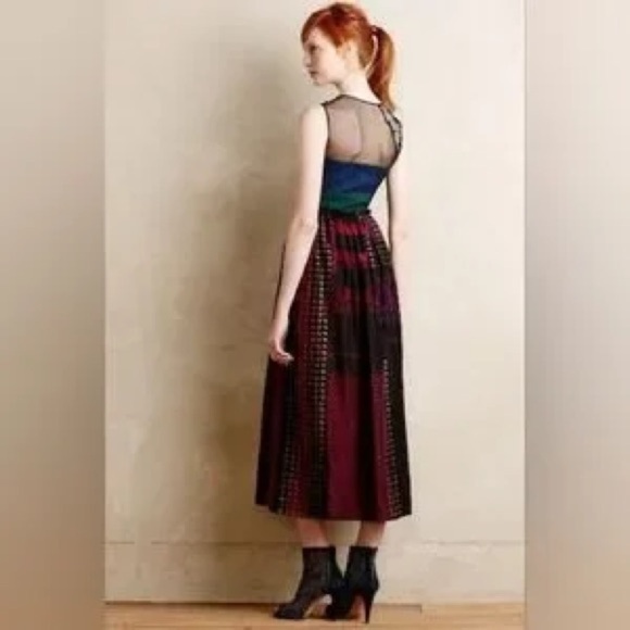 Anthopologie Rare “Montage Midi Dress” by Niki Mahajan Size 12 Orig Price $248 - Picture 7 of 13